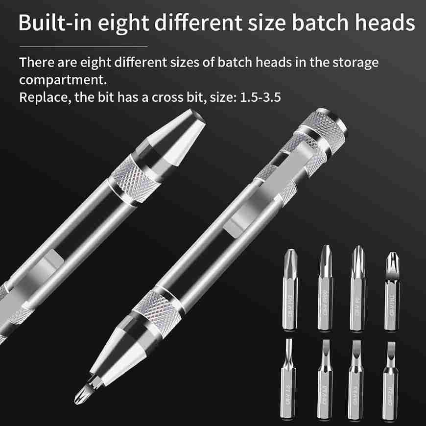 8 In 1 Screwdriver Pen Set Magnetic Tip Mini Stainless Steel Precision Screw