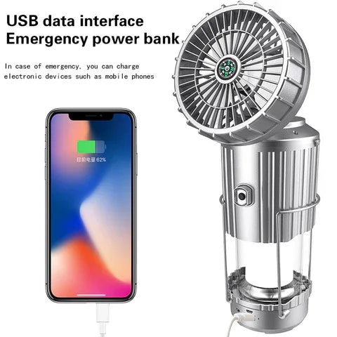 PEXA™ Multifunctional Camping Light With Fan and Solar Power Bank