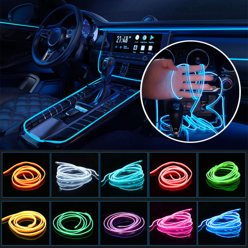 PEXA™ 7 in 1 Car Dashboard Premium Neon Lights - USB TYPE - REMOTE CONTROL