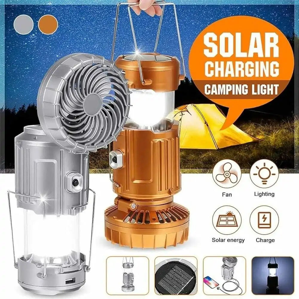 PEXA™ Multifunctional Camping Light With Fan and Solar Power Bank